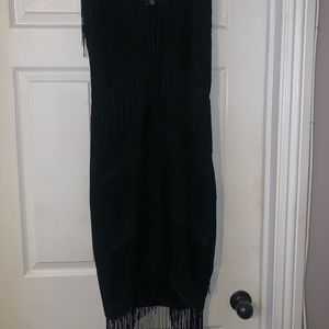 Low V Fringe Dress
